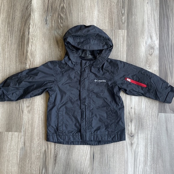 Columbia Boys Omni-Tech Jacket Toddler 2T Rain Windbreaker Black Lightweight - Picture 1 of 3
